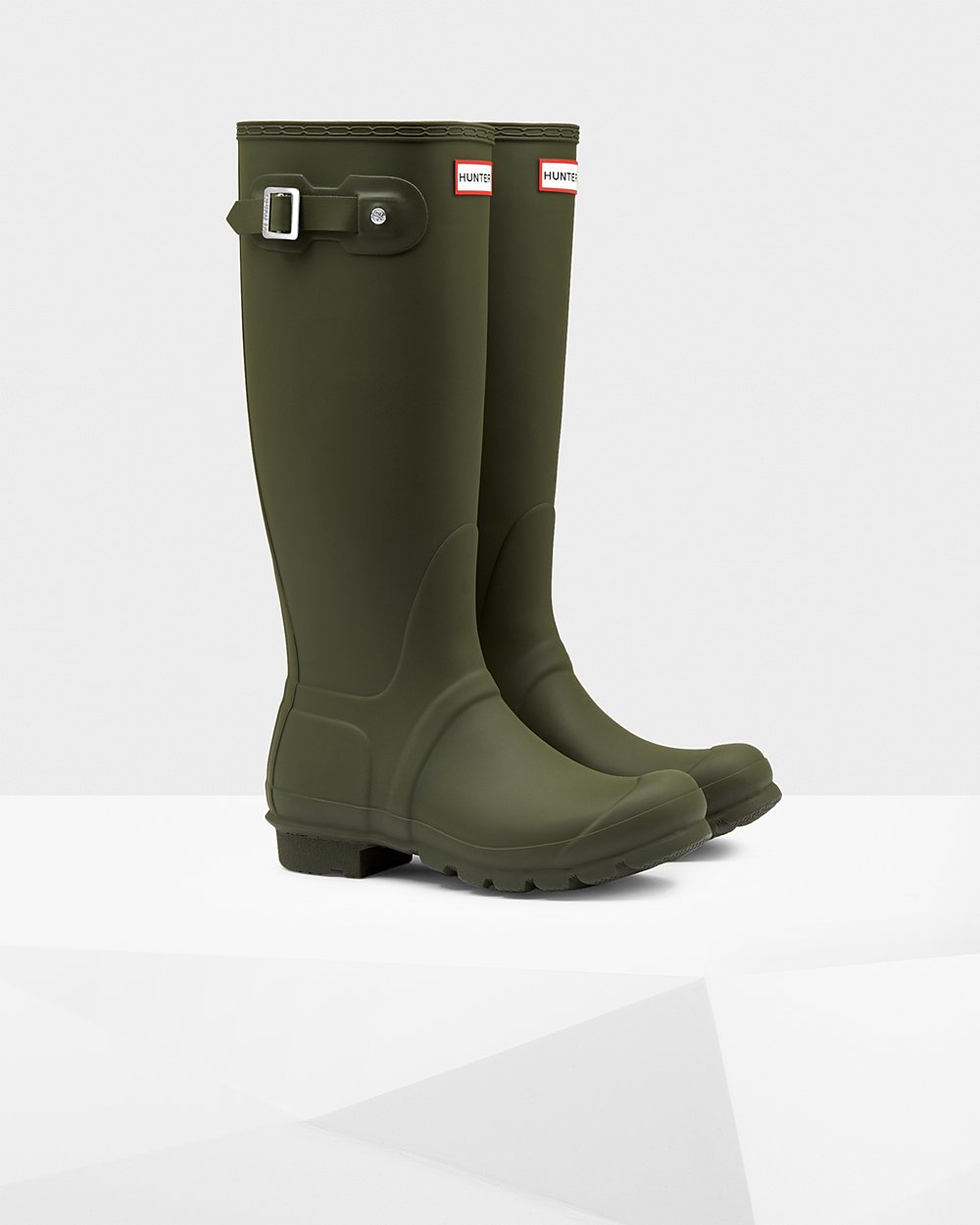 Hunter Original Tall Rain Boots - Sale Online Womens Dark Olive - GABXYO764